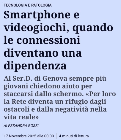 Articolo di Alessandra Rossi - prevenzione dipendenze tecnologiche